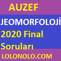 Jeomorfoloji 2020 Final Soruları