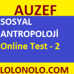 Sosyal Antropoloji Online Test - 2