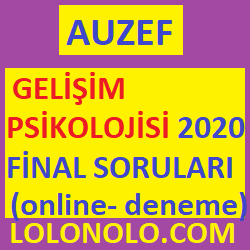 Gelişim Psikolojisi 2020 Final Soruları - Online