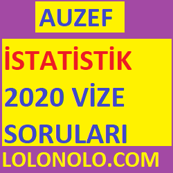 İstatistik 2020 Vize Soruları ( Online )
