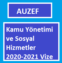 Kamu Yönetimi ve Sosyal Hizmetler 2020-2021 Vize