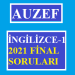 Auzef İngilizce -1 Final Soruları