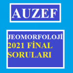 Jeomorfoloji 2021 Final Soruları