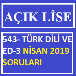 turk dili ve edebiyati 3 sinav sorulari acik lise cikmis sorular