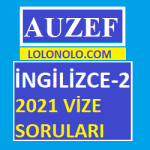 Auzef İngilizce-2 2021 Vize Soruları