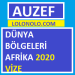 Dünya Bölgeleri Afrika 2020 Vize