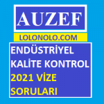 Auzef Endüstriyel Kalite Kontrol 2021 Vize Soruları