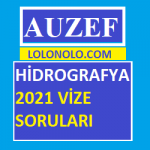 Auzef Hidrografya 2021 Vize Soruları