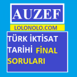 Türk İktisat Tarihi Final Soruları