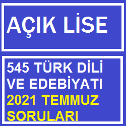545 Türk Dili ve Edebiyatı