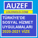 Türkiye'de Sosyal Hizmet Uygulamaları 2020 Vize Soruları, Türkiye'de Sosyal Hizmet Uygulamaları 2020