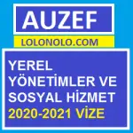 Yerel Yönetimler ve Sosyal Hizmet 2020-2021 Vize 