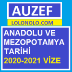 Anadolu ve Mezopotamya Tarihi 2020-2021 Vize