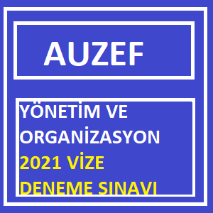Yönetim ve Organizasyon Vize 2021 Deneme Sınavı
