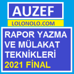 Rapor Yazma ve Mülakat Teknikleri 2021 Final