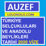 Türkiye Selçukluları ve Anadolu Beylikleri Tarihi 2020 Vize