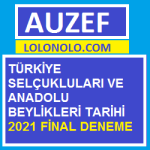 Türkiye Selçukluları ve Anadolu Beylikleri Tarihi 2021 Final Deneme
