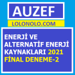 Enerji ve Alternatif Enerji Kaynakları 2021 Final Deneme-2