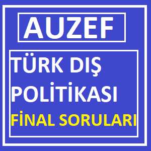 Türk Dış Politikası Final Soruları