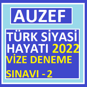 Türk Siyasi Hayatı Vize 2022 Deneme Sınavı -2