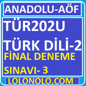 TUR202U Türk Dili 2 Final Deneme Sınavı 3
