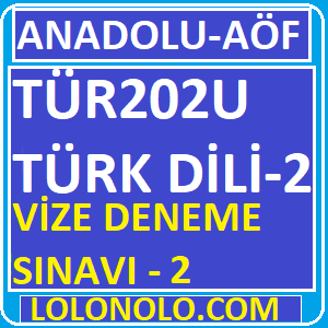 TUR202U Türk Dili 2 Vize Deneme Sınavı 2