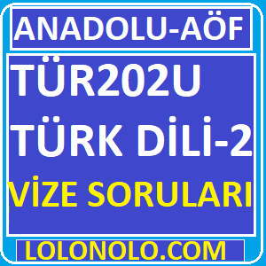 TÜR202U Türk Dili 2 Vize Soruları, TUR202U Türk Dili 2 Vize Deneme Sınavı 2