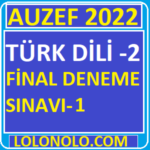Auzef Türk Dili 2 Final Deneme Sınavı 1