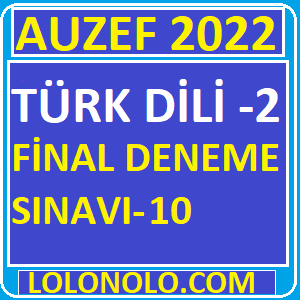Auzef Türk Dili 2 Final Deneme Sınavı 10