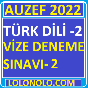 Auzef Türk Dili 2 Vize Deneme Sınavı 2