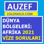 Dünya Bölgeleri Afrika 2021 Vize