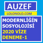 Modernliğin Sosyolojisi 2020 Vize Deneme-1