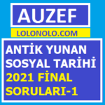 Antik Yunan Sosyal Tarihi 2021 Final Soruları-1