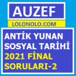 Antik Yunan Sosyal Tarihi 2021 Final Soruları-2