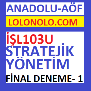İŞL103U Stratejik Yönetim Final Deneme Sınavı 1