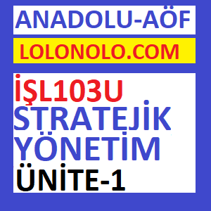 İŞL103U Stratejik Yönetim Ünite 1, Temel Kavramlar