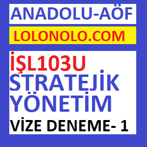 İŞL103U Stratejik Yönetim Vize Deneme Sınavı 1