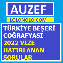 Türkiye Beşeri Coğrafyası 2022 Vize Soruları