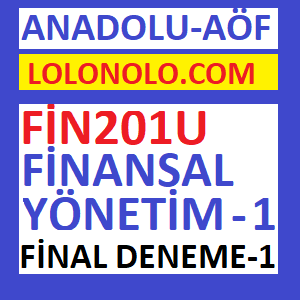 FiN201U Finansal Yönetim 1 Final Deneme Sınavı 1