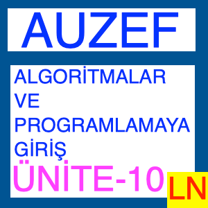 AUZEF Algoritmalar ve Programlamaya Giriş Ünite -10, İşaretçiler (poınters)
