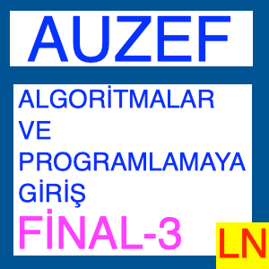 Algoritmalar ve Programlamaya Giriş Final Deneme Sınavı -3