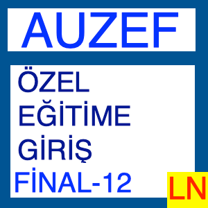 Auzef Özel Eğitime Giriş Final Soruları Deneme Sınavı 12