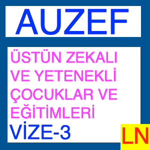 Üstün Zekâlı Ve Yetenekli Çocuklar Ve Eğitimleri Vize Deneme Sınavı -3