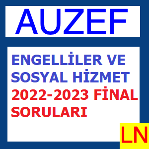 Engelliler Ve Sosyal Hizmet 2022-2023 Final Soruları