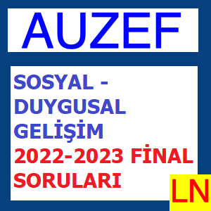 Sosyal – Duygusal Gelişim 2022-2023 Final Soruları