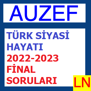 Türk Siyasi Hayatı 2022-2023 Final Soruları
