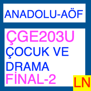 ÇGE203U Çocuk Ve Drama Final Deneme Sınavı -2