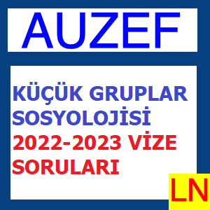 Küçük Gruplar Sosyolojisi 2022-2023 Vize Soruları