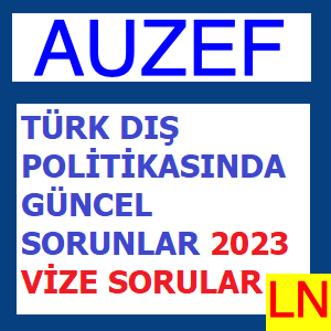 Türk Dış Politikasında Güncel Sorunlar 2023 Vize Soruları
