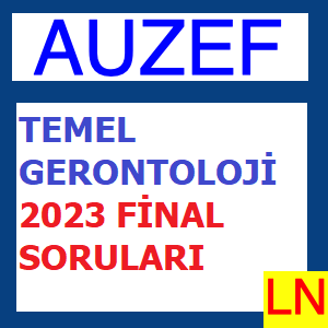 Temel Gerontoloji 2023 Final Soruları